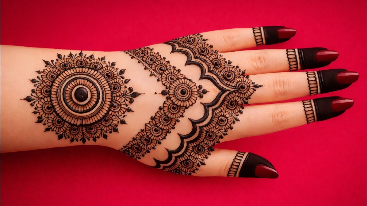 Very simple unique stylish mehndi design for back hand | new easy mehndi design | mehndi ki design