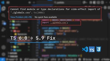Cannot find module or type declarations for side-effect import of 