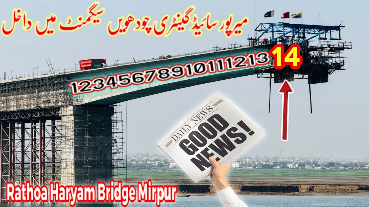 Rathoa Haryam Bridge Mirpur Azad Kashmir/میرپور سائیڈ گینٹری چودھویں سیگمنٹ میں داخل/New Update 2026