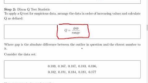 Dixon Q-Test For Outliers (Introduction to Hypothesis Testing)