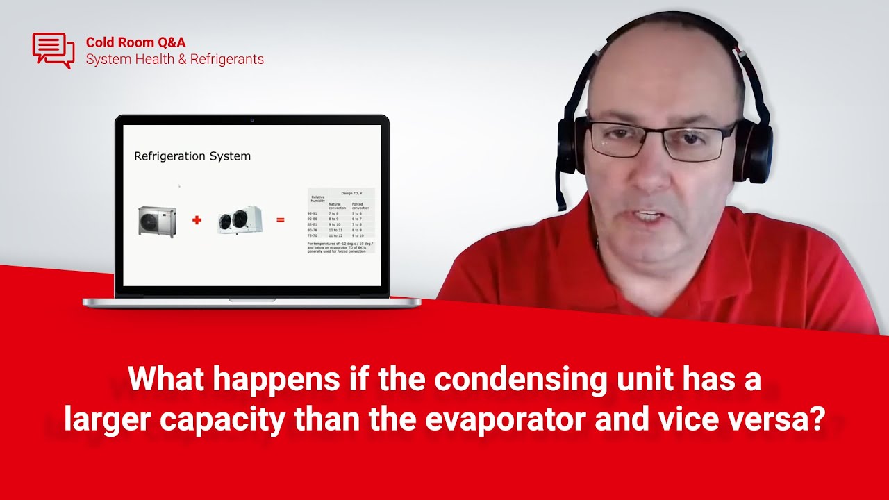 What happens if the condensing unit has a larger capacity than the