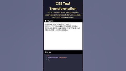 Text transformation - CSS in 1 Minute #shorts #viral #ytshorts #youtubeshorts #trending