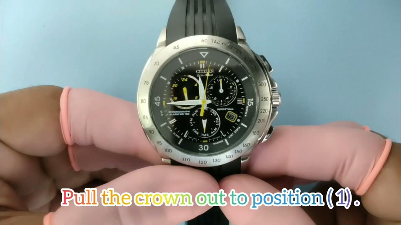 how to set the time citizen ecodrive e812 watch tutorial YouTube
