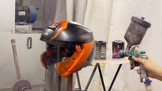 Painting Schuberth C5 helmet in KTM style