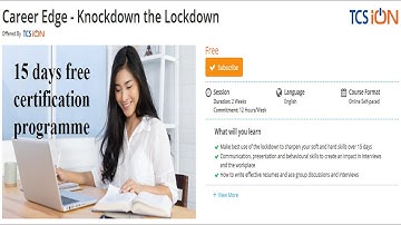 tcs ion Career Edge 15 days free certification programme!!! #tcsion #freecertificate