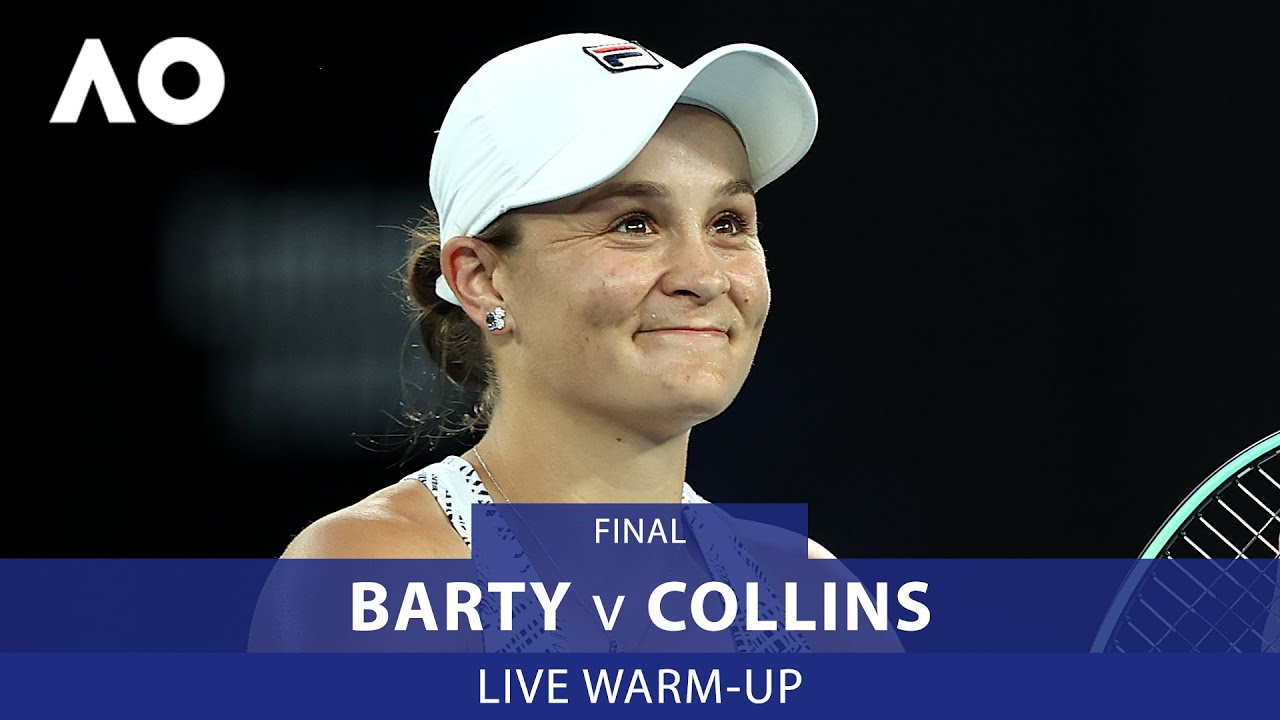 LIVE Barty v Collins Warm-Up Rod Laver Arena Australian Open 2022