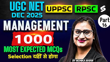 UGC NET Dec 2025 | UGC NET, UP & RPSC Assistant Professor Management Questions By Monika Mam