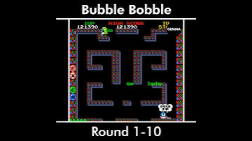 Bubble Bobble 1986 | Round 1 – 10 | Arcade Game by Taito