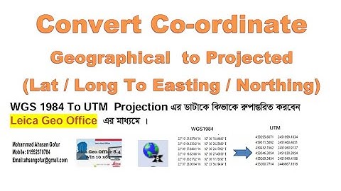 Convert Coordinate  WGS1984 To UTM with Leica Geo Office