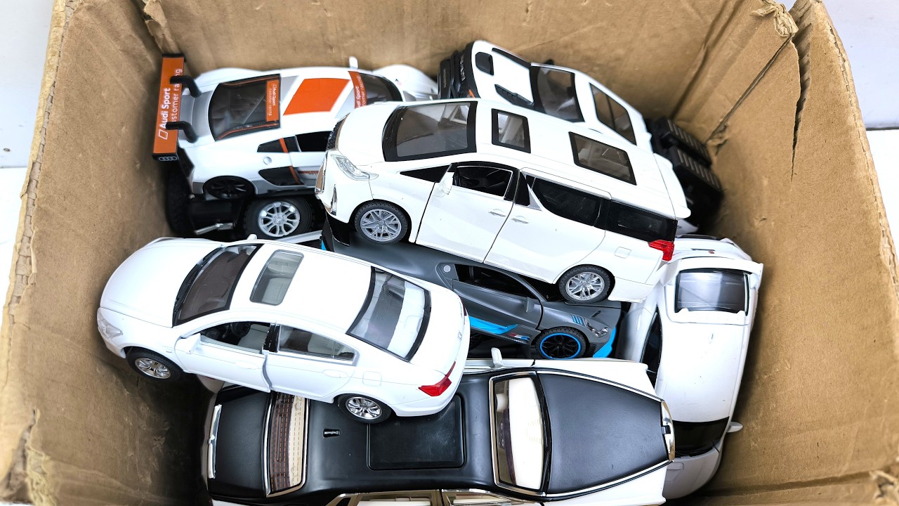 Box Full of Model Cars -Mazda Mx5, Koenigesgg Jesko, Lamborghini Scv12, Byd Yang Wang U8, Toyota Car