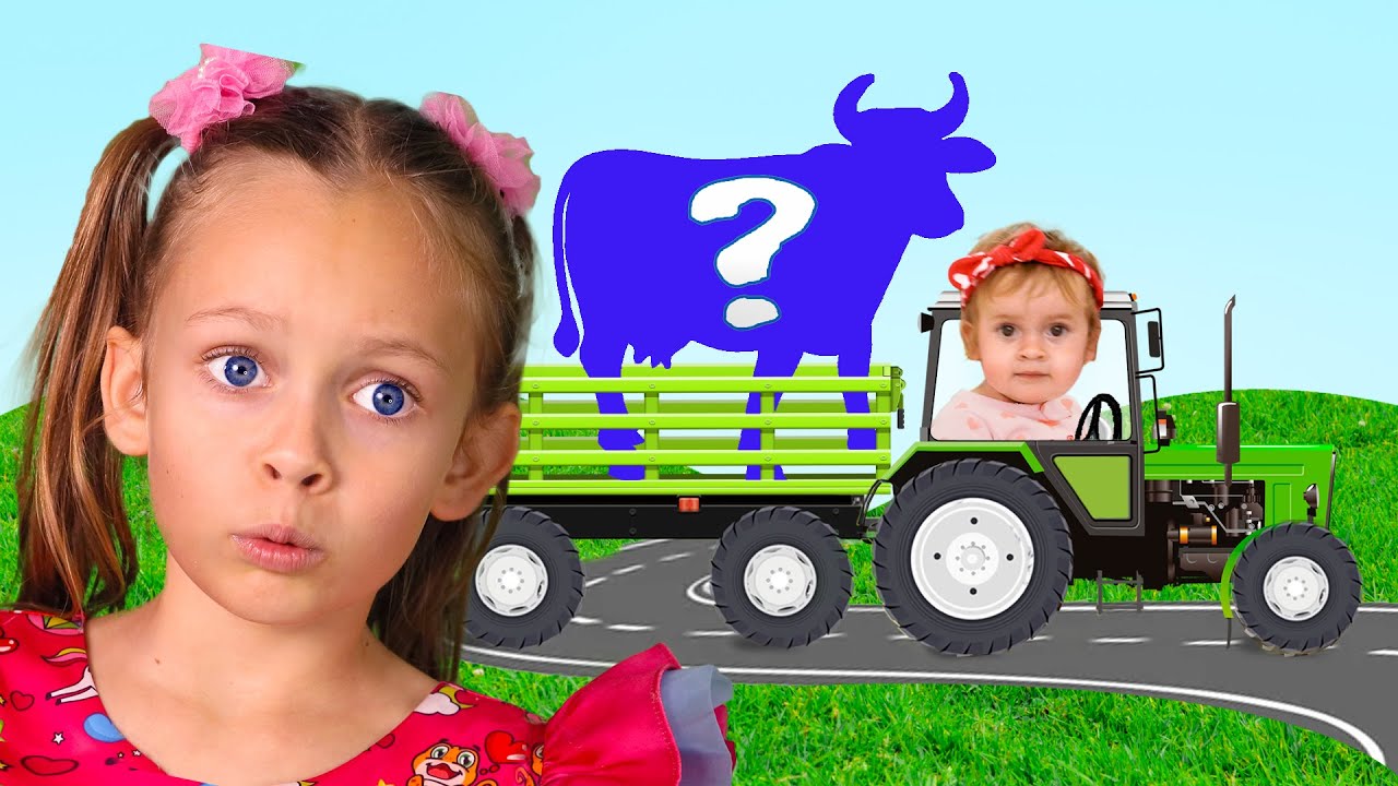 Какое животное везет трактор? Майя и Маша | Детские песни - YouTube