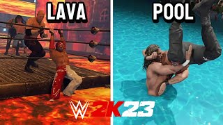 WWE 2K23: How to play in Lava and Pool arenas!