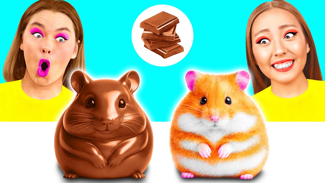 Челлендж. Шоколадная Еда vs Настоящая еда | Удивительный Челлендж с Едой от Crazy DO