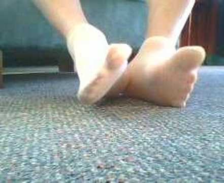 Sheer White Stripy Socks Foot Play