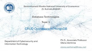 DBT Lecture #3 CRUD Operations in MongoDB