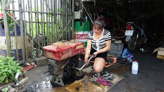 Genius Girl. Repair Complete Restoration of Diesel Engines Severely Damaged