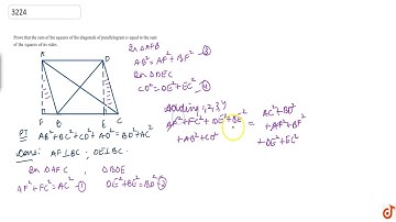 Prove that the sum of the squares of the diagonals of parallelogram is equal to the sum of the s...