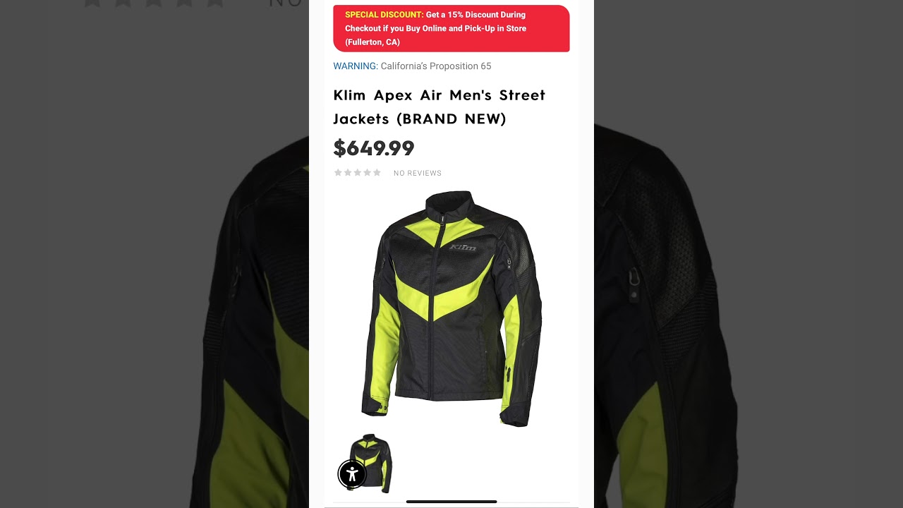 Motorhelmets Store Sale Klim Adventure Rally and Apex Air Men's Street Motorcycle Jackets 
