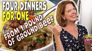 Four Easy Dinners For One From One Pound of Ground Beef