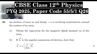 An Electron Of M M And Charge -E Is Revolving Anticlockwise Around The Nucleus Of An Atom. Obtain