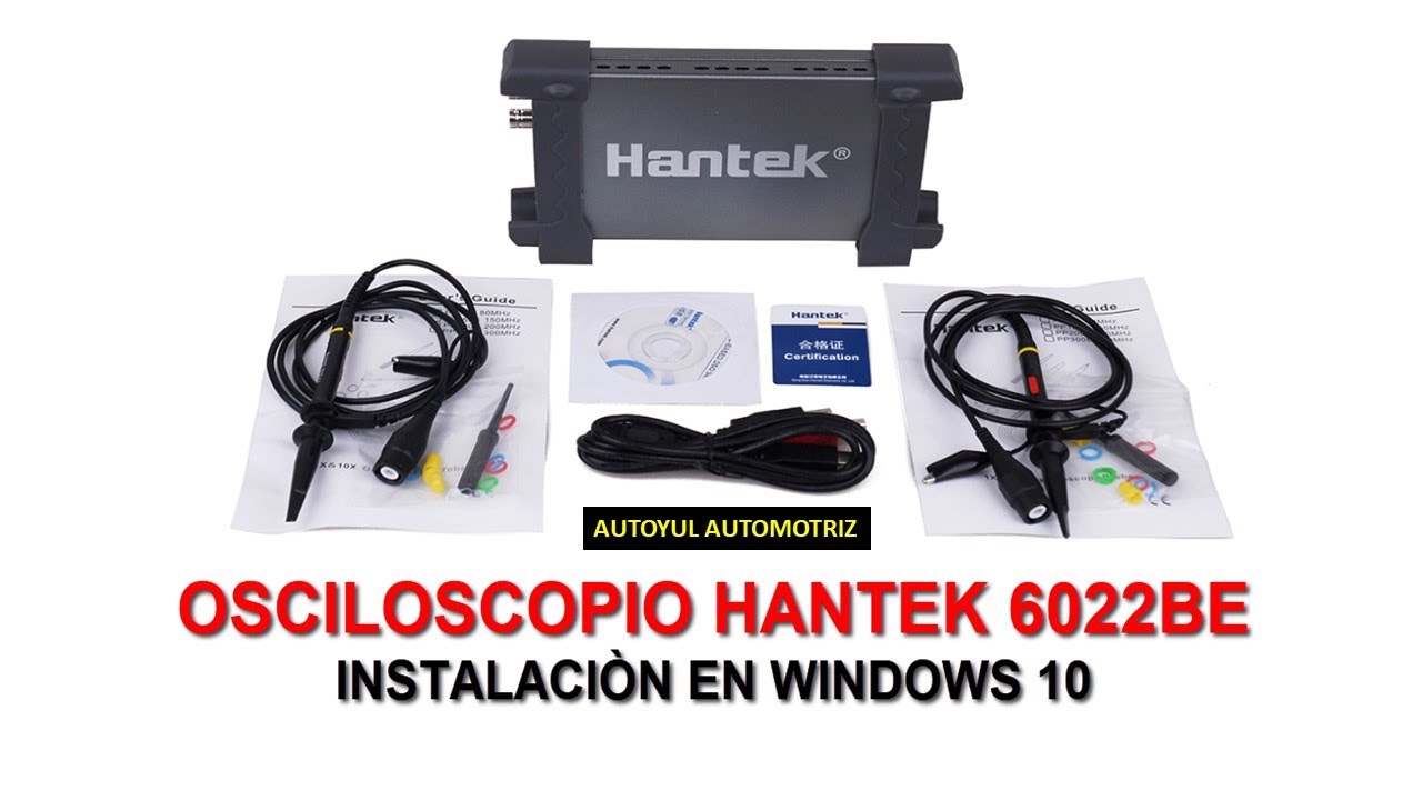 Osciloscopio Hantek 6022BE instalación Windows 10. - YouTube