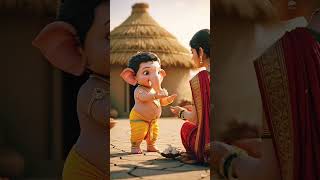 maa mujhe bhukh lgi hai mujhe modak do 🥺 | jay ganesh ji 🙏 #youtubeshorts #shortsfeed #viral #shorts