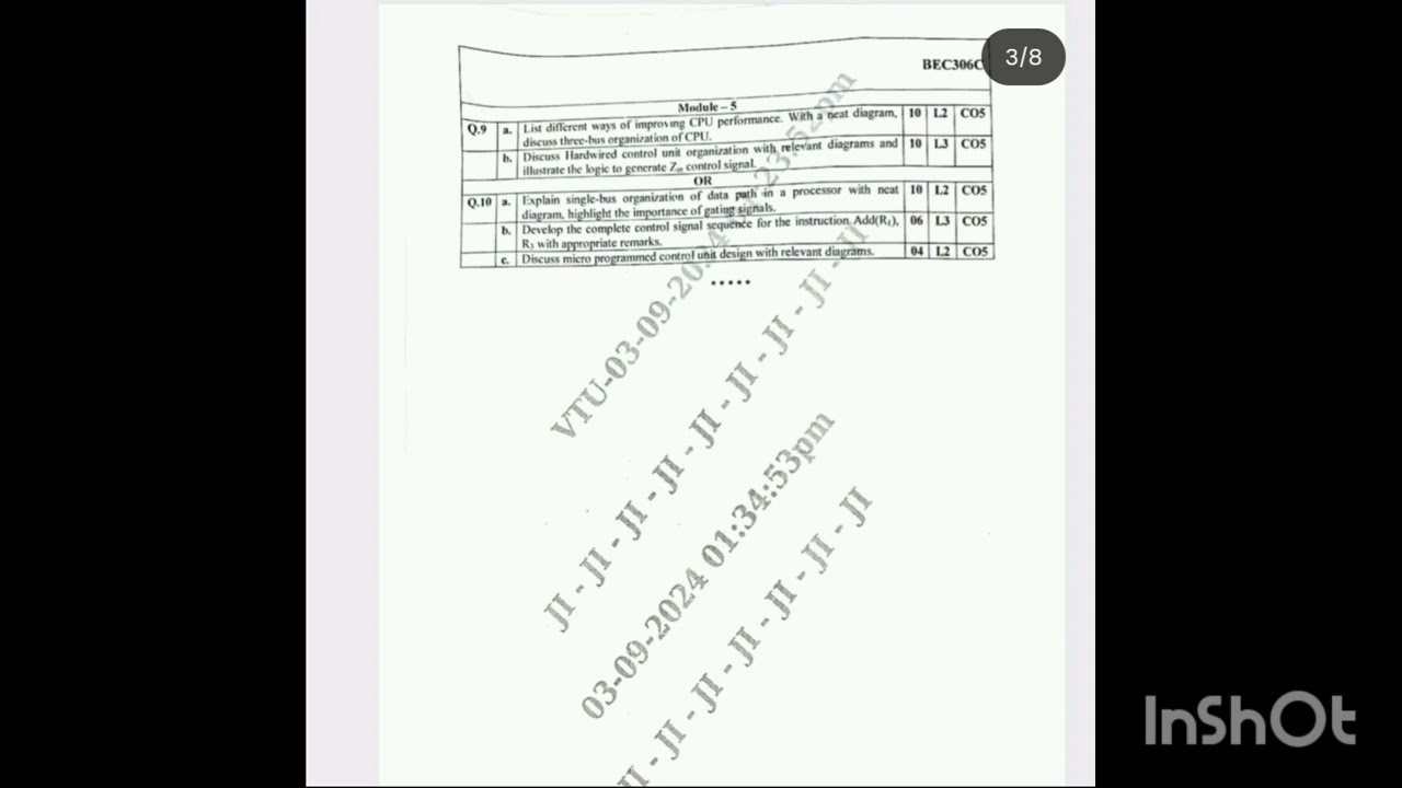 3rd Sem Computer Organization & Architecture PYQs | Important Questions