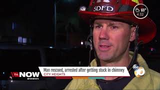 Man rescued from chimney