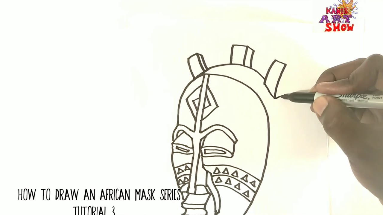 How to Draw an African Mask series Tutorial 3 Comment dessiner un