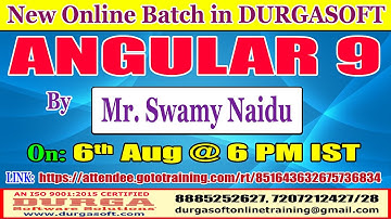 ANGULAR 9 Online Training @ DURGASOFT