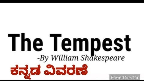 The Tempest on kannada |William Shakespeare |summary n analysis in kannada