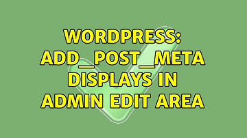 Wordpress: add_post_meta displays in admin edit area