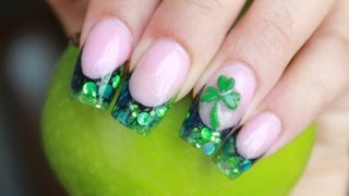 nails st patrick patricks shamrock 3d festive glitter source