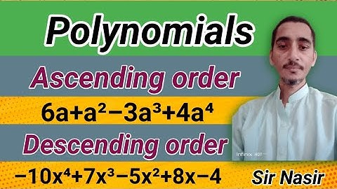 Polynomials | Ascending order | Descending order | @mathwithsirnasir381
