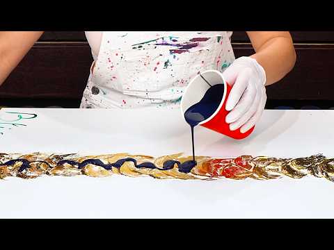 SPICE UP Your Art With Vibrant GOLD Leaf ⭐🤩 Stunning Results & Color Combinations! Acrylic Pouring