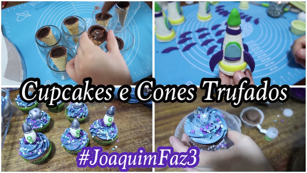 FAZENDO E PERSONALIZANDO CUPCAKES E CONES TRUFADOS - PREPARATIVOS 6 - MINI FESTA BUZZ LIGHTYER