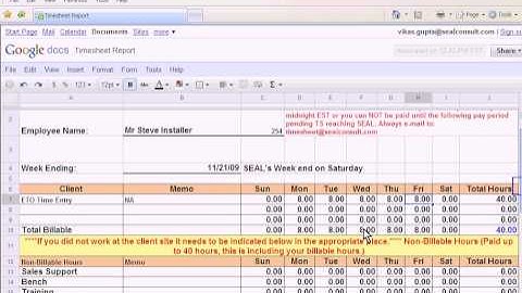 SEAL Micro-Apps : Timesheets via Google Docs