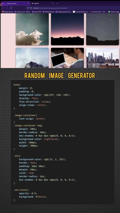 Random image generator with html,css,and javascript - YouTube