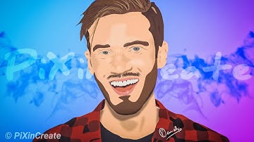 PewDiePie(Felix Kjellberg) Vector Art in Medibang Paint Tutorial by Pavan | Time-lapse