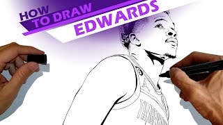 Anthony Edwards, player of the Minnesota Timberwolves of the NBA - How to draw