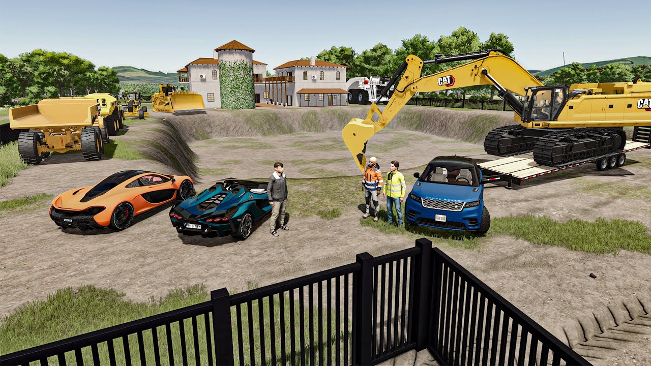 Milliardaire CREUSE un énorme LAC PRIVÉ dans son JARDIN | Farming Simulator 25