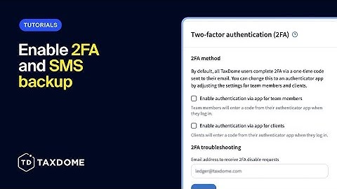 Enable 2FA and SMS backup