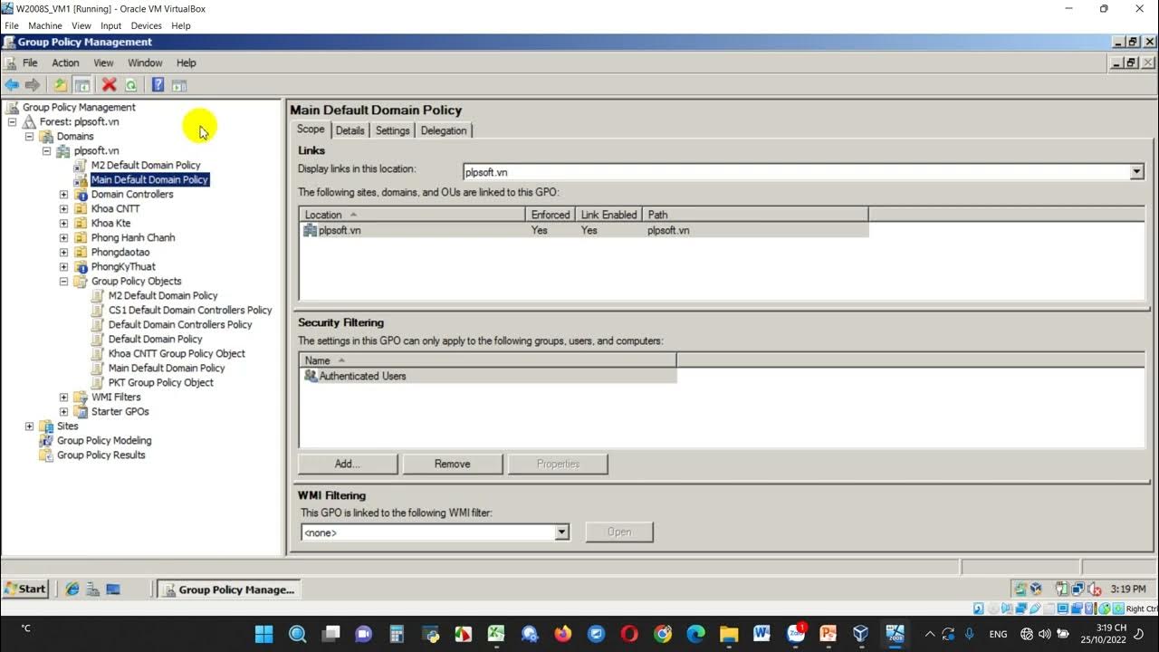 Group Policy Management Copy PGO, Edit GPO, Link GPO, Update GPO