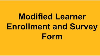 PAANO MAG FILL-UP NG MODIFIED LEARNER ENROLLMENT AND SURVEY FORM ( MLESF)