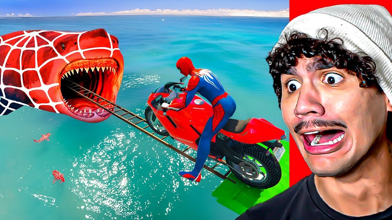 Reagindo a MOTOS com HOMEM ARANHA e SUPER HERÓIS! FAILS EPICAS Desafio na Rampa