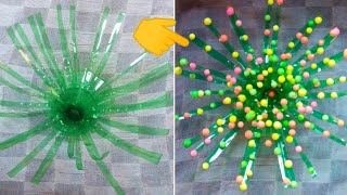 प्लास्टिक की बोटल से गुलदस्ता बनाना। How to make a boukquet from a plastic bottle.