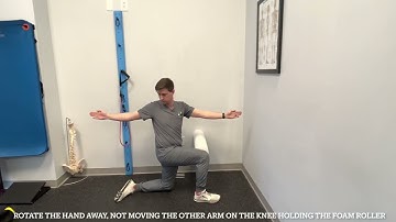 Half Kneeling Thoracic Spine Rotation with a Foam Roller
