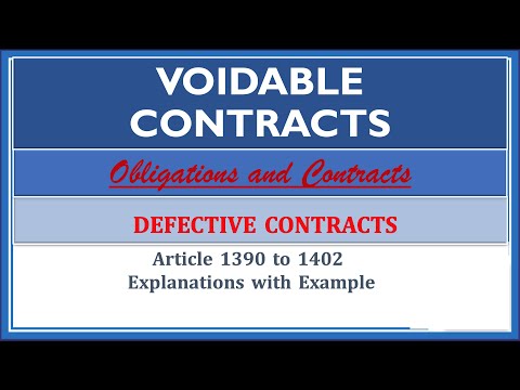 Voidable Contracts. Article