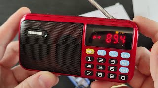 Portable Red MP3 Radio Speaker C-803. Mendukung Dua Baterai 18650.