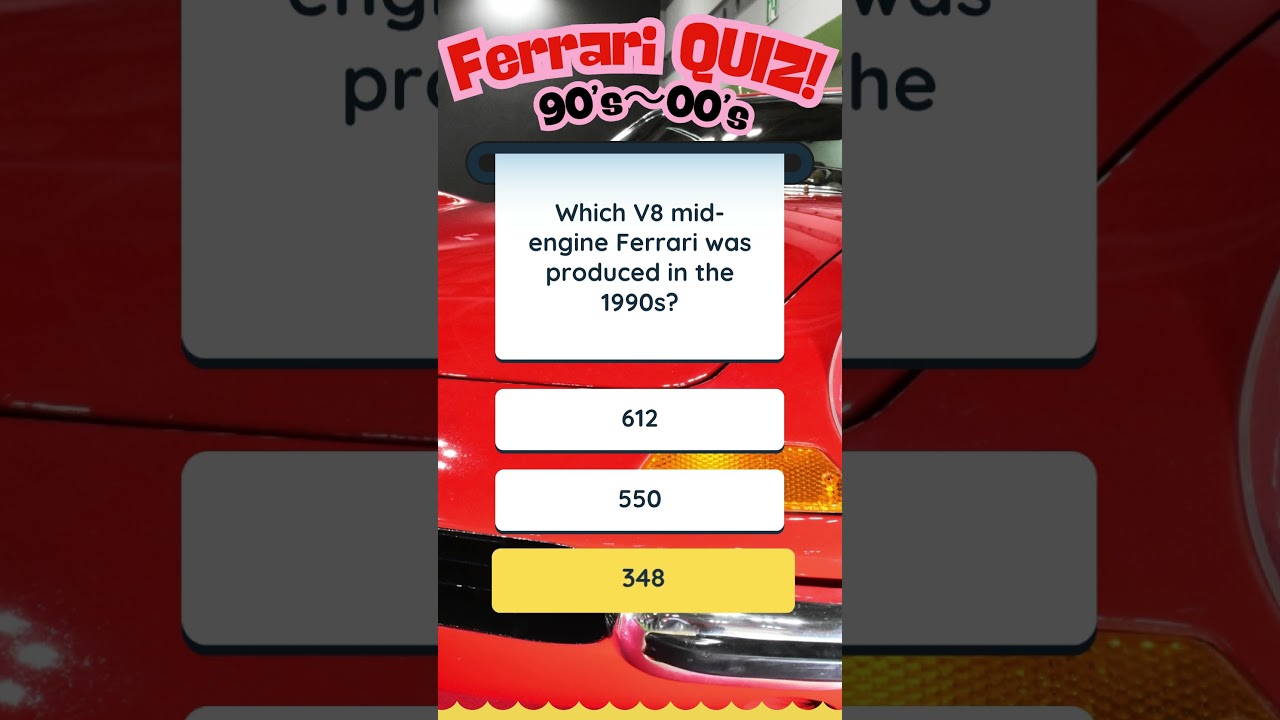 Ferrari quiz 90-00 010 F355 360modena F430 F50 enzo 599 612
